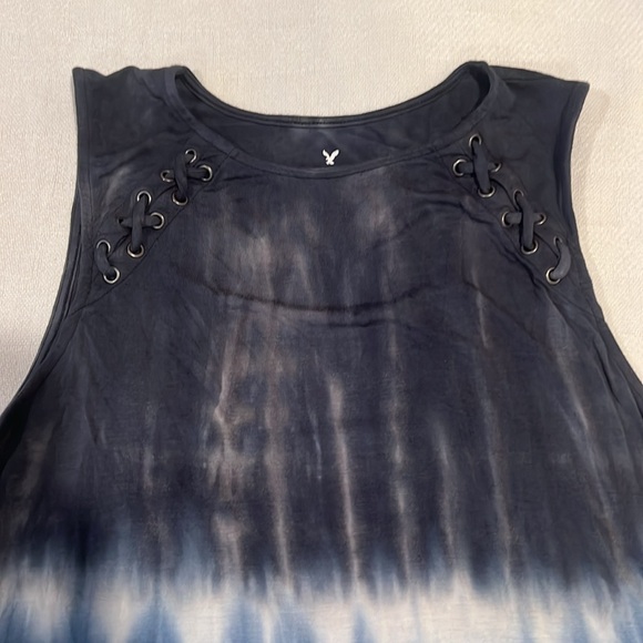 NWT American Eagle tie-dyed navy blue tank - Picture 2 of 5